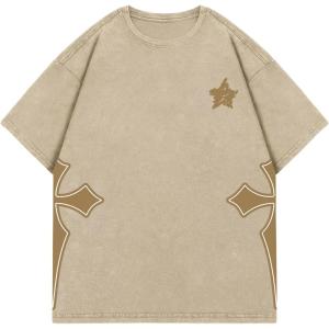 imageSOLY HUX Mens Goth T Shirt Y2k Graphic Tees Short Sleeve Crewneck Vintage Streetwear ShirtsKhaki Graphic