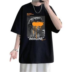 imageSOLY HUX Mens Graphic Tees Figure Letter Print Short Sleeve Designer T Shirt Summer Tee TopsBlack Figure