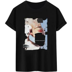 imageSOLY HUX Mens Graphic Tees Figure Letter Print Short Sleeve Designer T Shirt Summer Tee TopsBlack Figure Graphic