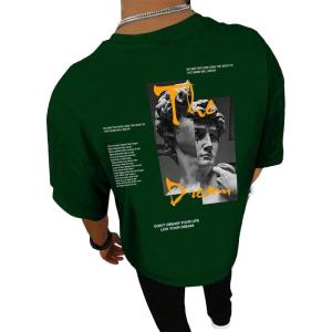 imageSOLY HUX Mens Graphic Tees Figure Letter Print Short Sleeve Designer T Shirt Summer Tee TopsDark Green Figure