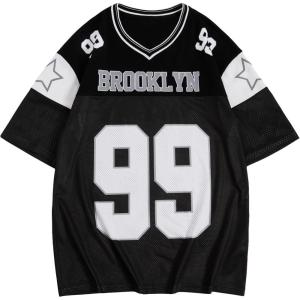 imageSOLY HUX Mens Short Sleeve Letter Graphic Tees Crew Neck Drop Shoulder Jersey Tee Shirt StreetwearBlack Letter