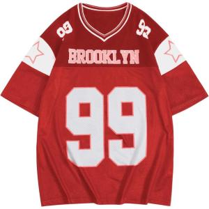 imageSOLY HUX Mens Short Sleeve Letter Graphic Tees Crew Neck Drop Shoulder Jersey Tee Shirt StreetwearRed Letter