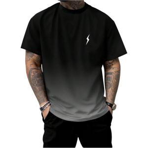 imageSOLY HUX Mens TShirts Ombre Graphic Tees Short Sleeve Crew Neck Summer Shirt TopsBlack and White