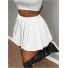 imageSOLY HUX Womens Pleated Mini Skirt High Waisted A Line Going Out Casual SkirtsPlain White