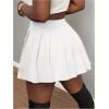 imageSOLY HUX Womens Pleated Mini Skirt High Waisted A Line Going Out Casual SkirtsPlain White