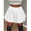 imageSOLY HUX Womens Pleated Mini Skirt High Waisted A Line Going Out Casual SkirtsPlain White