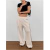 imageSOLY HUX Womens Drawstring Sweatpants Low Rise Baggy Wide Leg Pants with PocketsApricot Letter