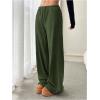 imageSOLY HUX Womens Drawstring Sweatpants Low Rise Baggy Wide Leg Pants with PocketsArmy Green Letter