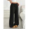 imageSOLY HUX Womens Drawstring Sweatpants Low Rise Baggy Wide Leg Pants with PocketsBlack Letter Patched