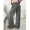imageSOLY HUX Womens Drawstring Sweatpants Low Rise Baggy Wide Leg Pants with PocketsDark Grey Letter