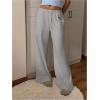 imageSOLY HUX Womens Drawstring Sweatpants Low Rise Baggy Wide Leg Pants with PocketsLight Grey Letter