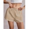 imageSOLY HUX Womens Drawstring Waist Wide Leg Lounge Shorts Casual Summer Fashion ApparelPure Apricot
