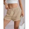 imageSOLY HUX Womens Drawstring Waist Wide Leg Lounge Shorts Casual Summer Fashion ApparelPure Apricot