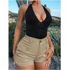 imageSOLY HUX Womens High Waisted Cargo Shorts Casual Summer Shorts with Pockets StreetwearPure Beige