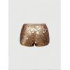 imageSOLY HUX Womens Sparkly Sequin Micro Shorts Y2k Low Rise Mini Booty Shorts Rave ClubwearPlain Gold