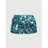 imageSOLY HUX Womens Sparkly Sequin Micro Shorts Y2k Low Rise Mini Booty Shorts Rave ClubwearPure Blue Sequin