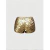 imageSOLY HUX Womens Sparkly Sequin Micro Shorts Y2k Low Rise Mini Booty Shorts Rave ClubwearPure Gold Sequin