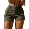imageSOLY HUX Womens High Waisted Cargo Shorts Casual Summer Shorts with Pockets StreetwearPlain Army Green