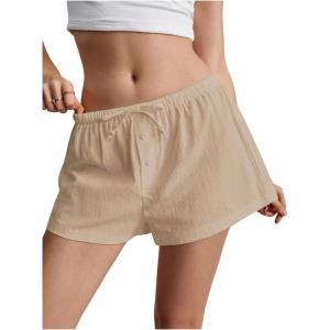 imageSOLY HUX Womens Drawstring Waist Wide Leg Lounge Shorts Casual Summer Fashion ApparelPure Apricot