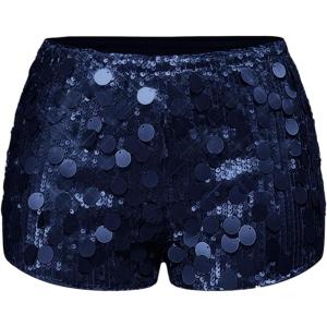 imageSOLY HUX Womens Sparkly Sequin Micro Shorts Y2k Low Rise Mini Booty Shorts Rave ClubwearPure Blue