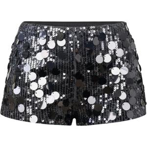 imageSOLY HUX Womens Sparkly Sequin Micro Shorts Y2k Low Rise Mini Booty Shorts Rave ClubwearPure Dark Grey