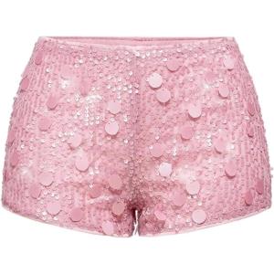 imageSOLY HUX Womens Sparkly Sequin Micro Shorts Y2k Low Rise Mini Booty Shorts Rave ClubwearPure Pink
