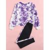 imageSOLY HUX Girls Graphic Print Long Sleeve Sweatshirt Top and Pants Set 2 Piece OutfitsTie Dye