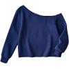 imageSOLY HUX Girls Off The Shoulder Sweatshirts Pullover Long Sleeve Number Graphic Tops Fall ClothesDark Blue Letter