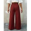 imageSOLY HUX Girls Plaid Gingham Baggy Pants Elastic High Waisted Wide Leg Long Pants TrousersRed and Black Gingham