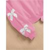 imageSOLY HUX Girls Y2k Bow Sweatshirt Crew Neck Drop Shoulder Long Sleeve Cute Pullover TopsPure Pink