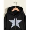imageSOLY HUX Girls Y2k Zip Up Hoodies Star Graphic Hooded Sweatshirt Casual Jackets StreetwearBlack Star