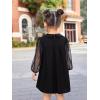 imageSOLY HUX Toddler Girls Doll Collar Sheer Mesh Bishop Long Sleeve Short DressBlack