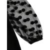 imageSOLY HUX Toddler Girls Doll Collar Sheer Mesh Bishop Long Sleeve Short DressBlack Polka Dots