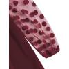 imageSOLY HUX Toddler Girls Doll Collar Sheer Mesh Bishop Long Sleeve Short DressBurgundy Polka Dots