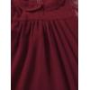 imageSOLY HUX Toddler Girls Doll Collar Sheer Mesh Bishop Long Sleeve Short DressSolid Burgundy