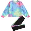 imageSOLY HUX Girls Graphic Print Long Sleeve Sweatshirt Top and Pants Set 2 Piece OutfitsTie Dye Multicoloured