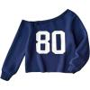 imageSOLY HUX Girls Off The Shoulder Sweatshirts Pullover Long Sleeve Number Graphic Tops Fall ClothesDark Blue Letter