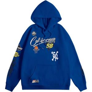 imageSOLY HUX Letter Hoodies for Men Casual Slogan Graphic Long Sleeve Streetwear Pullover Sweatshirt with PocketDark Blue Letter