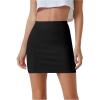 imageSOLY HUX Womens Elegant Mini Skirts Basic Mid Waisted Pencil Bodycon Skirts Office OutfitPlain Black