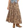 imageSOLY HUX Womens Floral Maxi Skirt High Waisted Ruffle A Line Boho Flowy Casual Long SkirtsBrown Floral