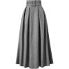 imageSOLY HUX Womens High Waisted Elegant Pleated Long Skirt A Line Belted Swing Fall Office SkirtsPure Grey