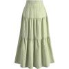 imageSOLY HUX Womens Plaid Gingham Maxi Skirt High Waisted A Line Ruffle Hem Long Flowy SkirtsGreen Gingham