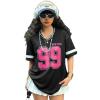 imageSOLY HUX Girls Jersey Shirts Y2k Number Graphic Tees V Neck Short Sleeve Streetwear Tee Summer TopsBlack Number