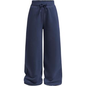 imageSOLY HUX Girls Straight Wide Leg Sweatpants Casual High Waisted Baggy Joggers Track PantsDark Blue