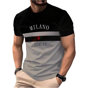 imageSOLY HUX Mens Color Block Letter Graphic Tees Short Sleeve Crew Neck T Shirt Casual Summer TopsKhaki Letter