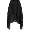 imageSOLY HUX Womens High Waisted Mesh Asymmetrical Skirt Layered Flowy Summer Midi SkirtsPure Black