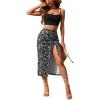 imageSOLY HUX Womens Summer Two Piece Outfits Cami Tops and Floral Print Drawstring Split Skirt SetBlack Floral