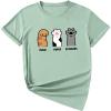 imageSOLY HUX Girls T Shirts Short Sleeve Cute Graphic Tees Crewneck Cartoon Cat Print Summer TopsGreen Cartoon