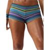 imageSOLY HUX Womens Striped Micro Shorts Y2k Crochet Knit Elastic Low Rise Color Block Lounge Mini ShortsBlue Striped
