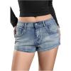 imageSOLY HUX Womens Y2k Sparkly Jeans Skinny Mini Denim Shorts Music Festival Rave OutfitsLight Wash